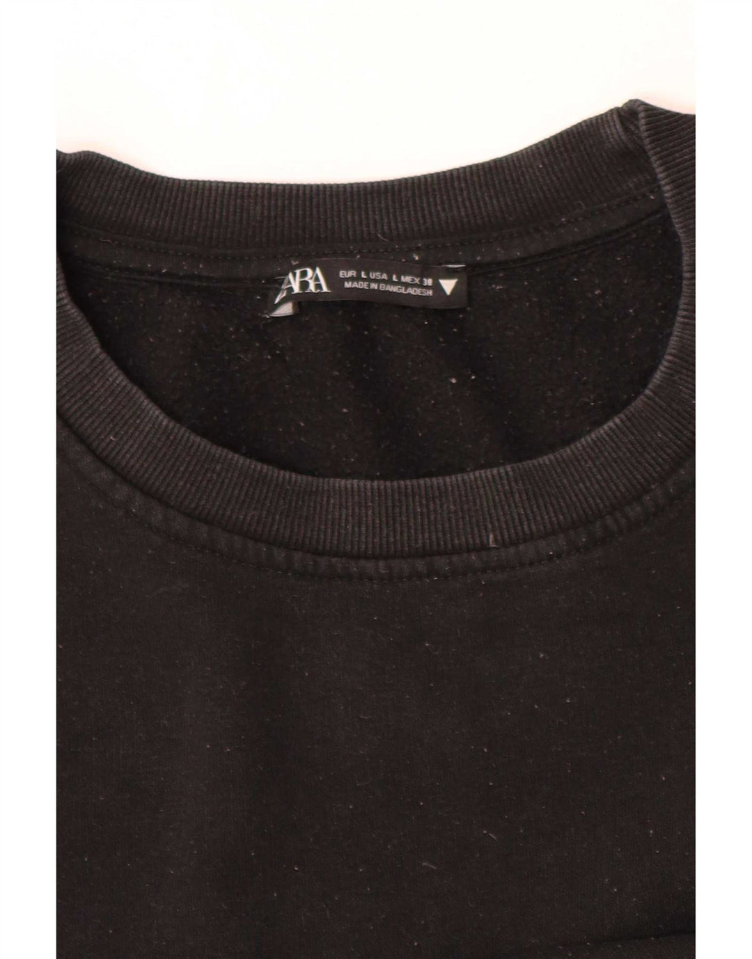 Zara Γυναικεία φούτερ μεγάλης κλίμακας Crop Jumper UK 14 Large Μαύρο