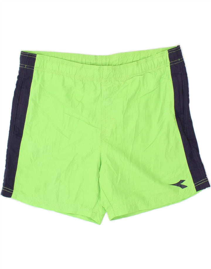 DIADORA Mens Swimming Shorts Medium Green Colourblock Polyester Vintage Diadora and Second-Hand Diadora from Messina Hembry 
