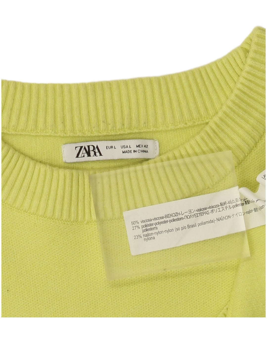 Ανδρικό πουλόβερ Zara Boat Neck Jumper Μεγάλη πράσινη βισκόζη