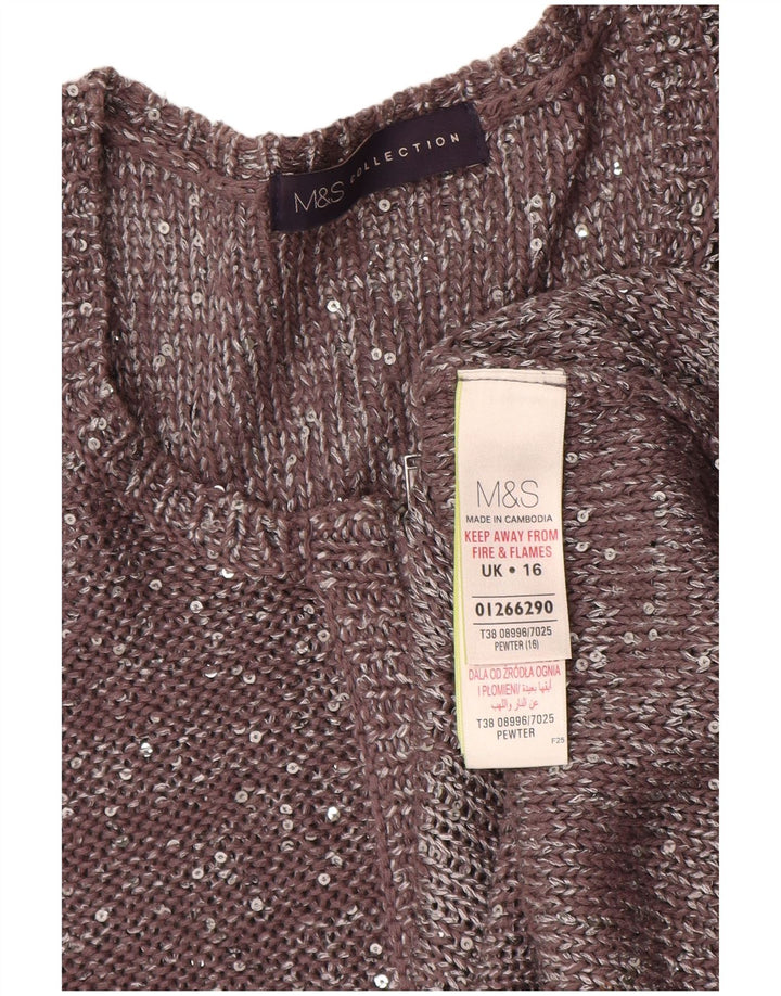 Marks & Spencer Γυναικείο πουλόβερ UK 16 Large Grey Flecked Polyester
