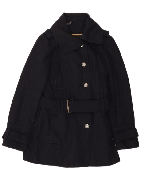 Topshop Γυναικείο Πανωφόρι UK 14 Medium Navy Blue Wool