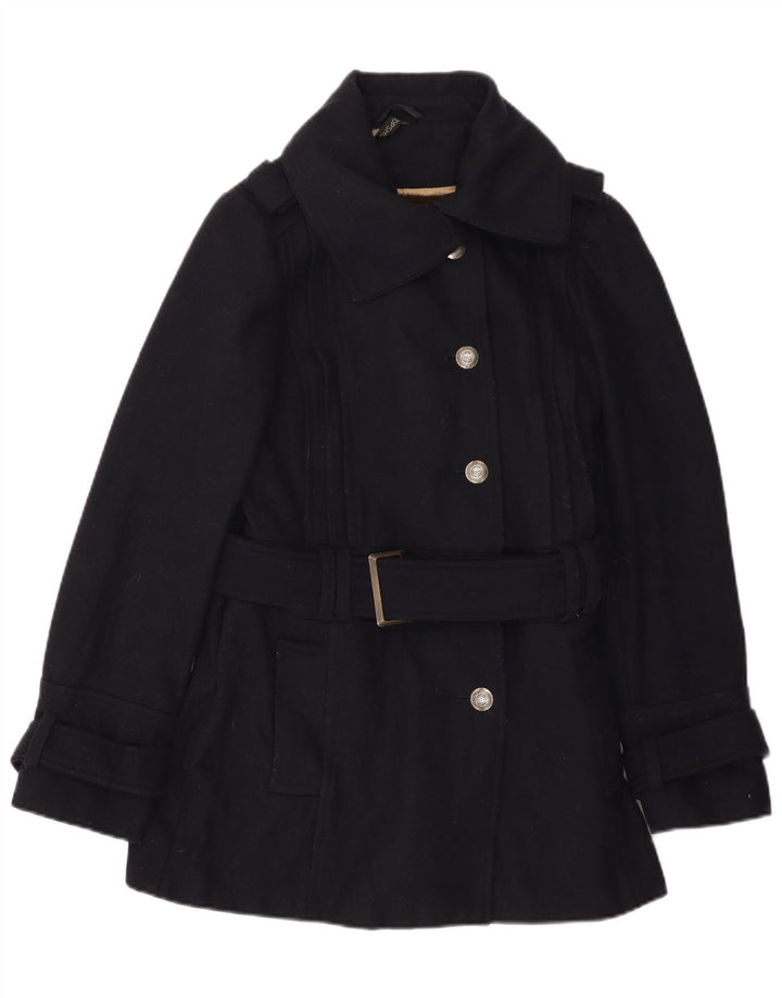 Topshop Γυναικείο Πανωφόρι UK 14 Medium Navy Blue Wool
