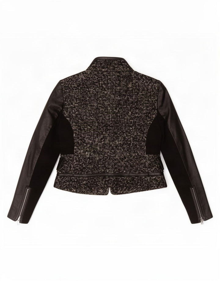 Zara Γυναικείο μπουφάν blazer UK 14 μεγάλο μαύρο μάλλινο