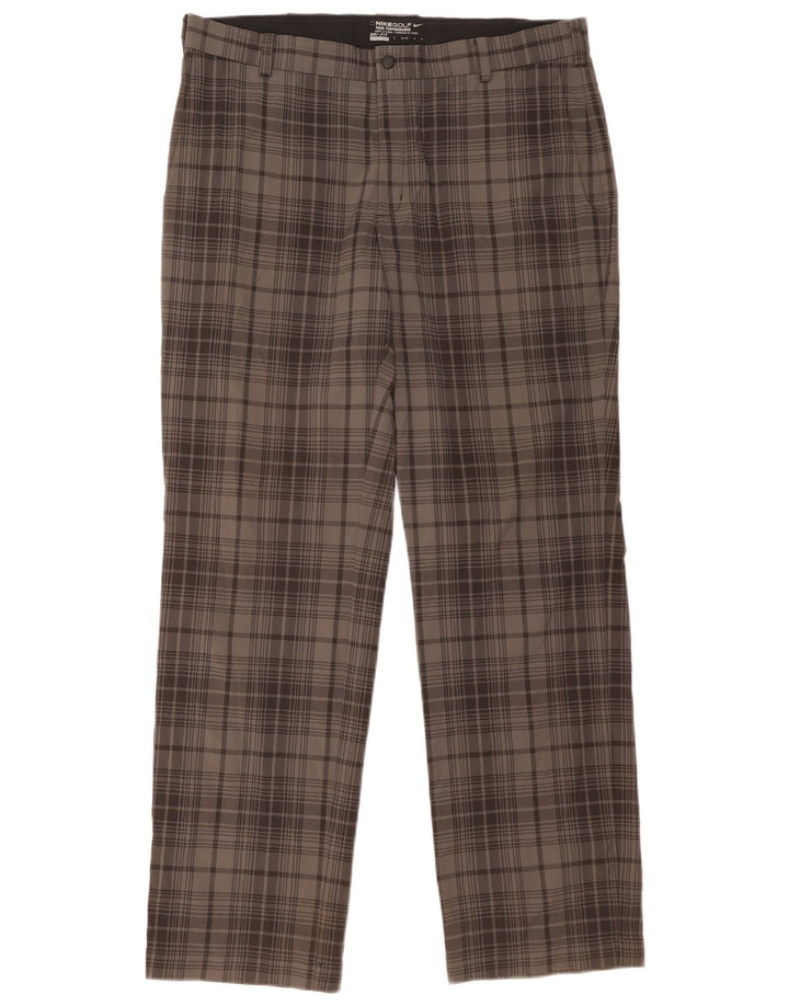 Ανδρικό NIKE Dri Fit ίσιο παντελόνι Chino W36 L32 Grey Check Polyester