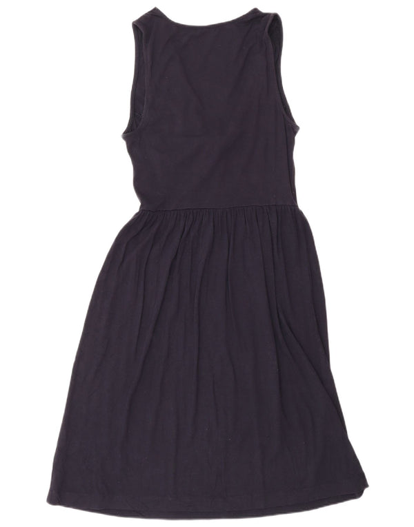 J. Crew Womens Sleeveless Basic Dress UK 10 Small Navy Blue Rayon