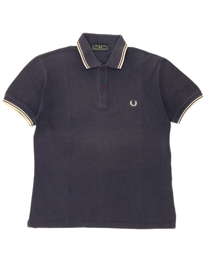Fred Perry Ανδρικό πουκάμισο πόλο με μεσαίο μπλε ναυτικό βαμβακερό ριγέ