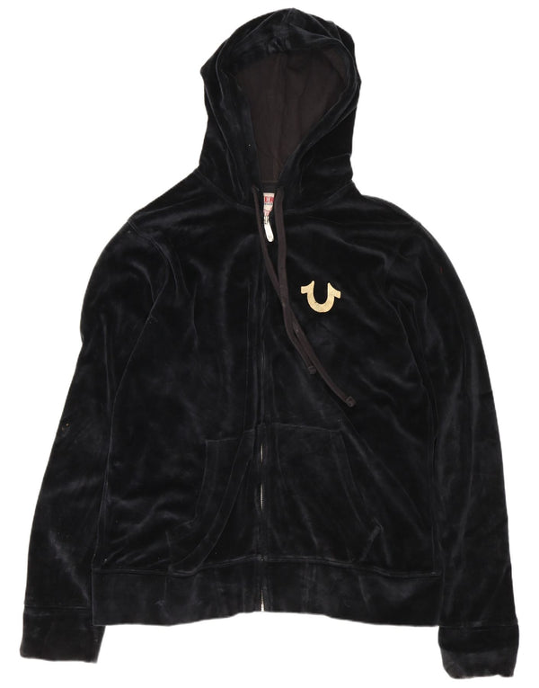 Γυναικείο πουλόβερ με κουκούλα True Religion UK 18 XL Μαύρο βαμβακερό