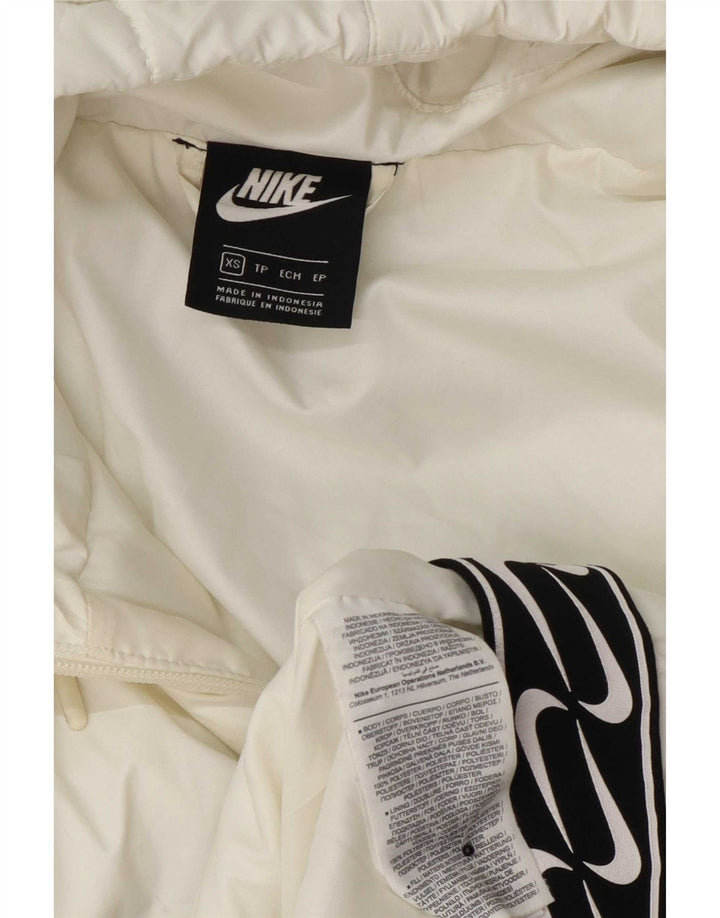 Γυναικείο παλτό Nike με κουκούλα UK 6 XS Λευκός πολυεστέρας