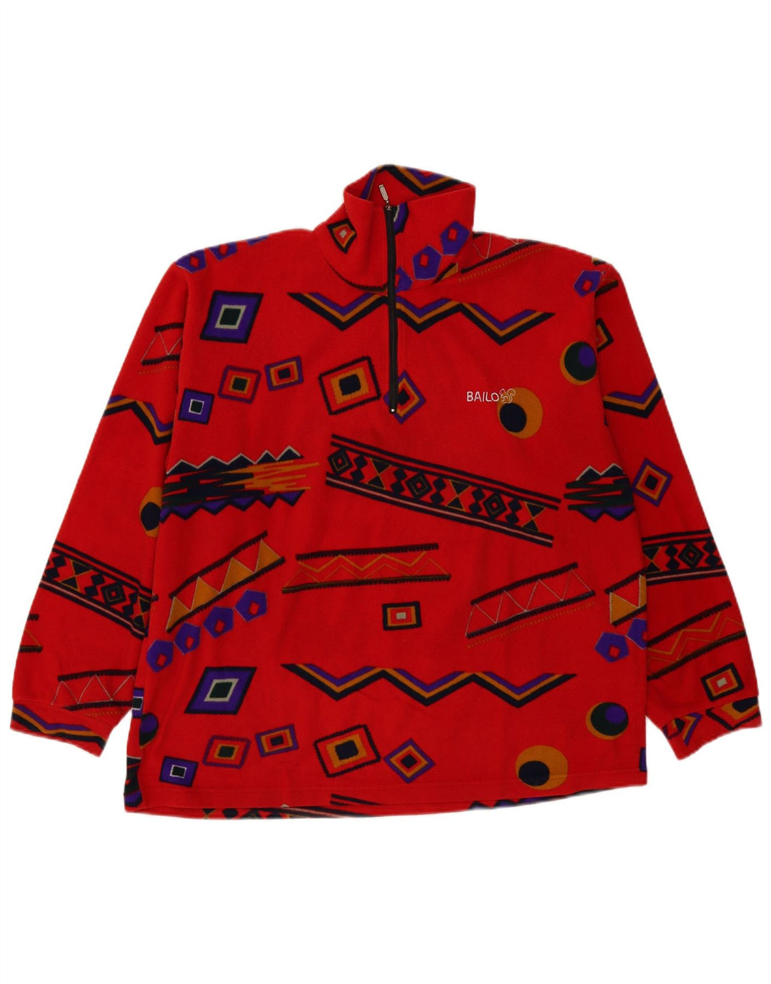 Ανδρικό Bailo Zip Neck Fleece Jumper XL Red Geometric
