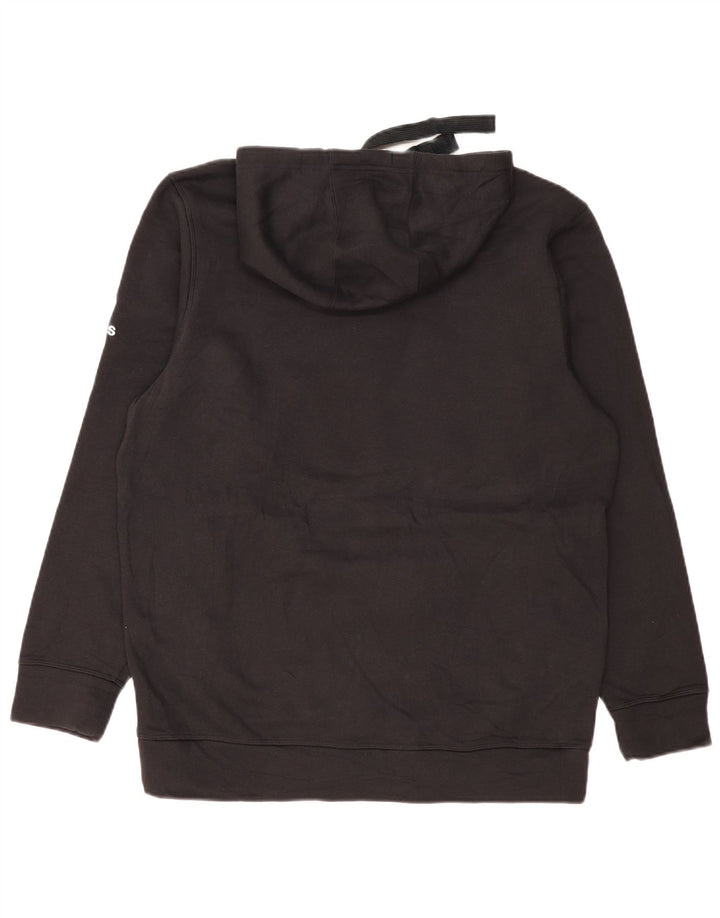 ADIDAS Mens Raiders Graphic Hoodie Jumper μεγάλο μαύρο βαμβακερό