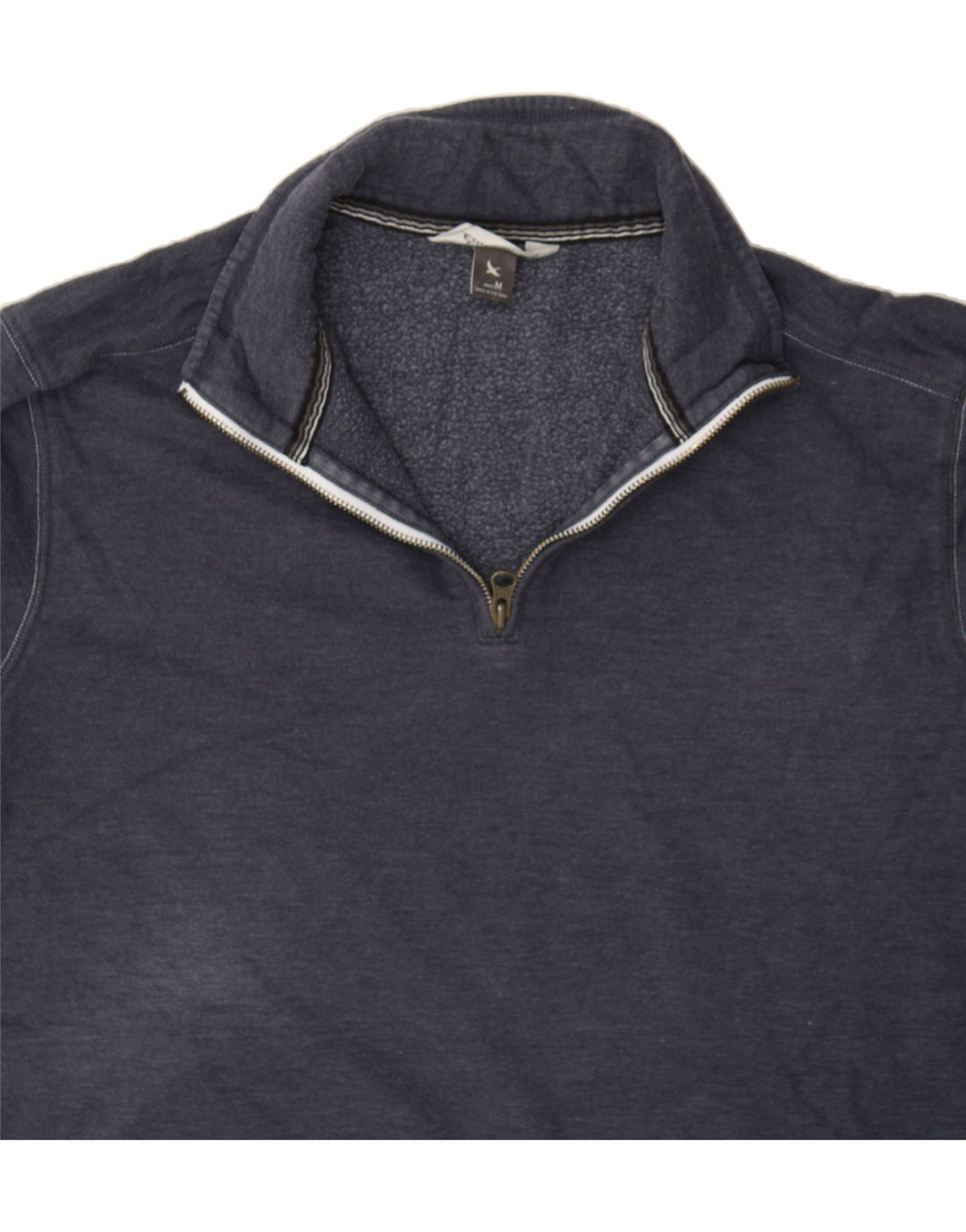 EDDIE BAUER Mens Zip Neck Sweatshirt Jumper Medium Navy Blue Cotton Vintage Eddie Bauer and Second-Hand Eddie Bauer from Messina Hembry 