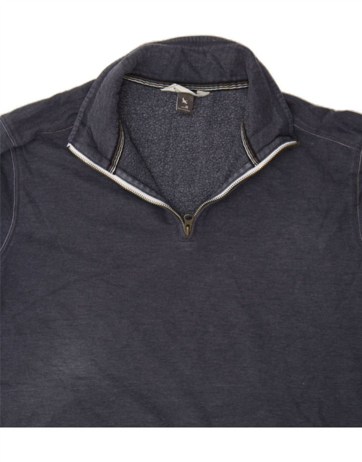 EDDIE BAUER Mens Zip Neck Sweatshirt Jumper Medium Navy Blue Cotton Vintage Eddie Bauer and Second-Hand Eddie Bauer from Messina Hembry 