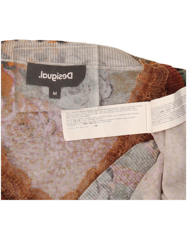 Desigual Γυναικείο πουλόβερ με V λαιμόκοψη UK 14 Medium πολύχρωμο