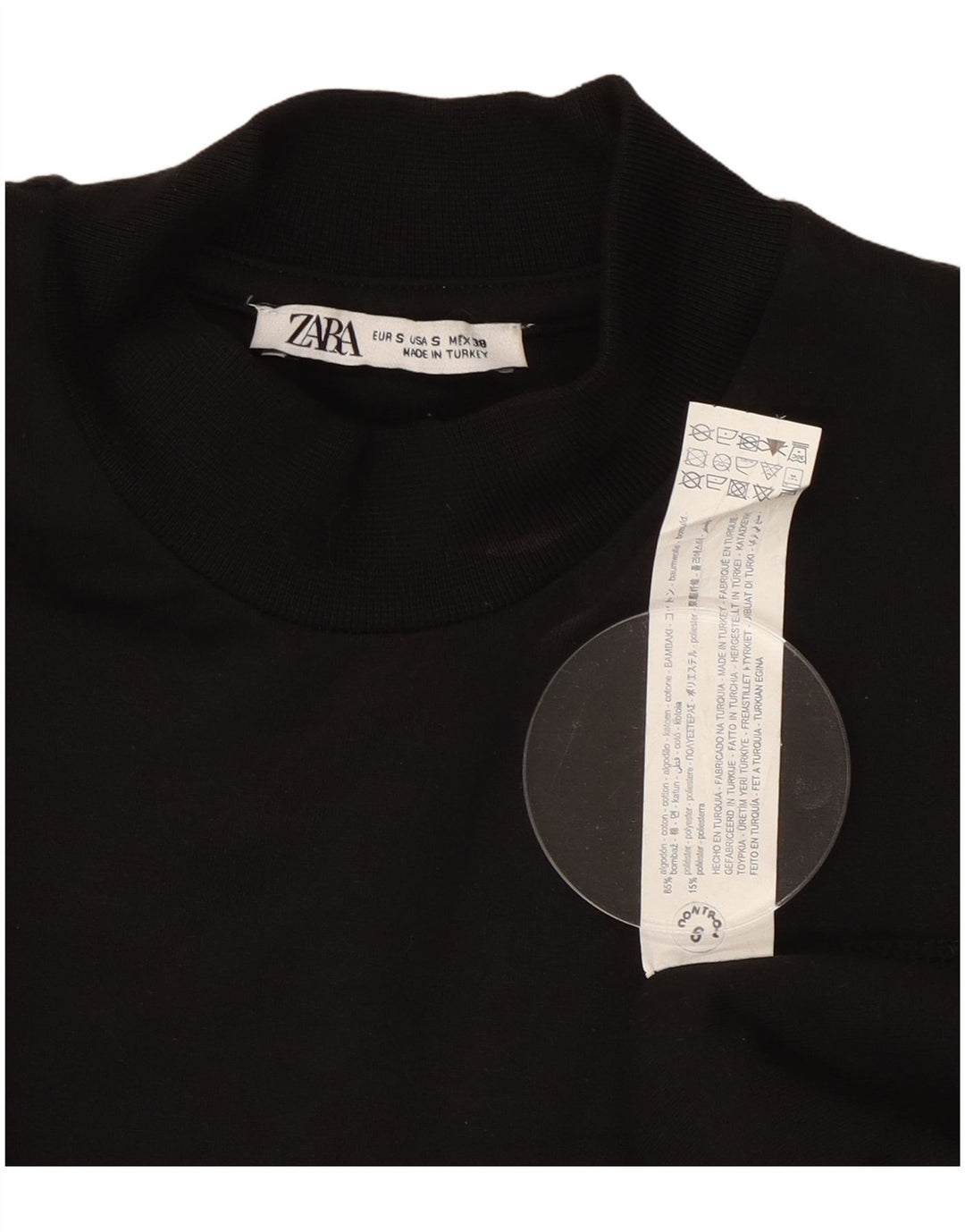 Zara Ανδρικό Φούτερ Jumper Μικρό Μαύρο Βαμβακερό
