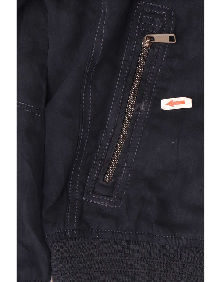 Zara Ανδρικό Bomber Jacket UK 36 Small Navy Blue Polyester
