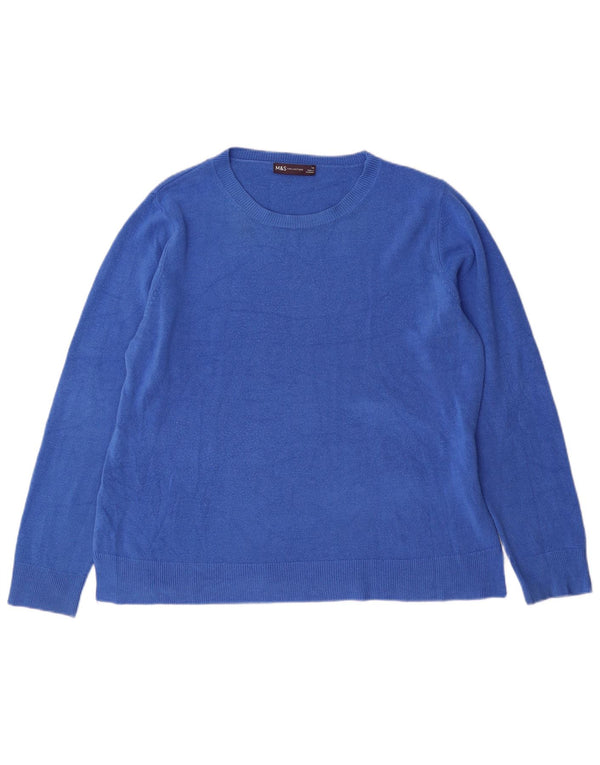 Marks & Spencer Γυναικείο πουλόβερ με λαιμό σκάφος UK 18 XL μπλε ακρυλικό