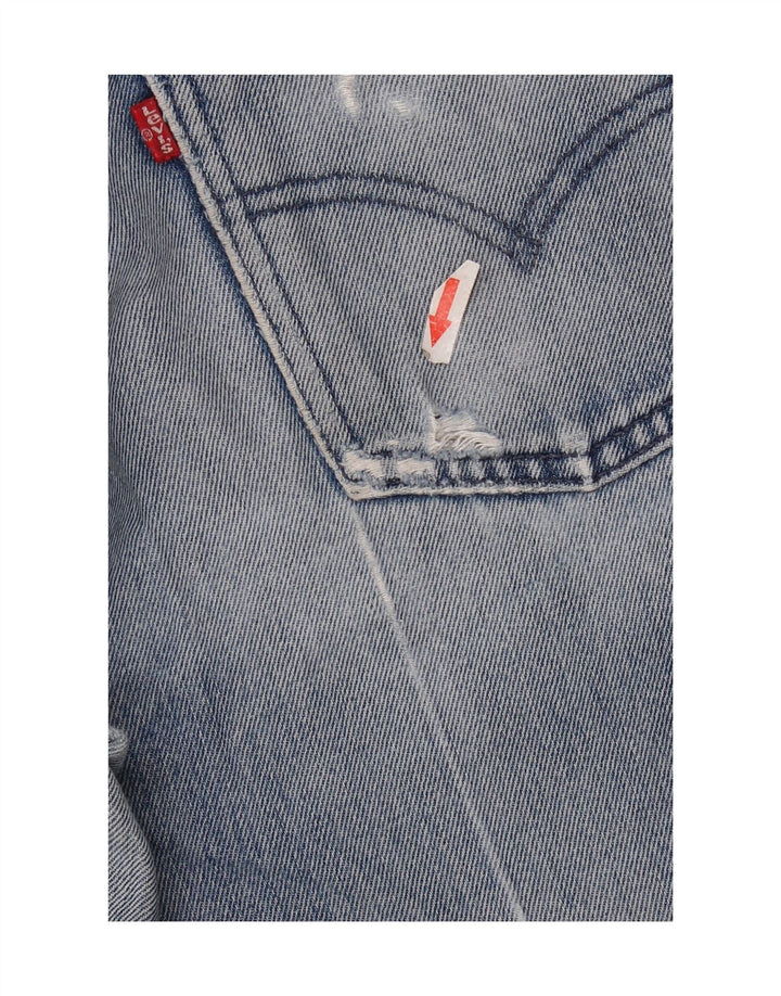 Levi's Womens Distressed Straight Jeans W28 L32 Blue Cotton