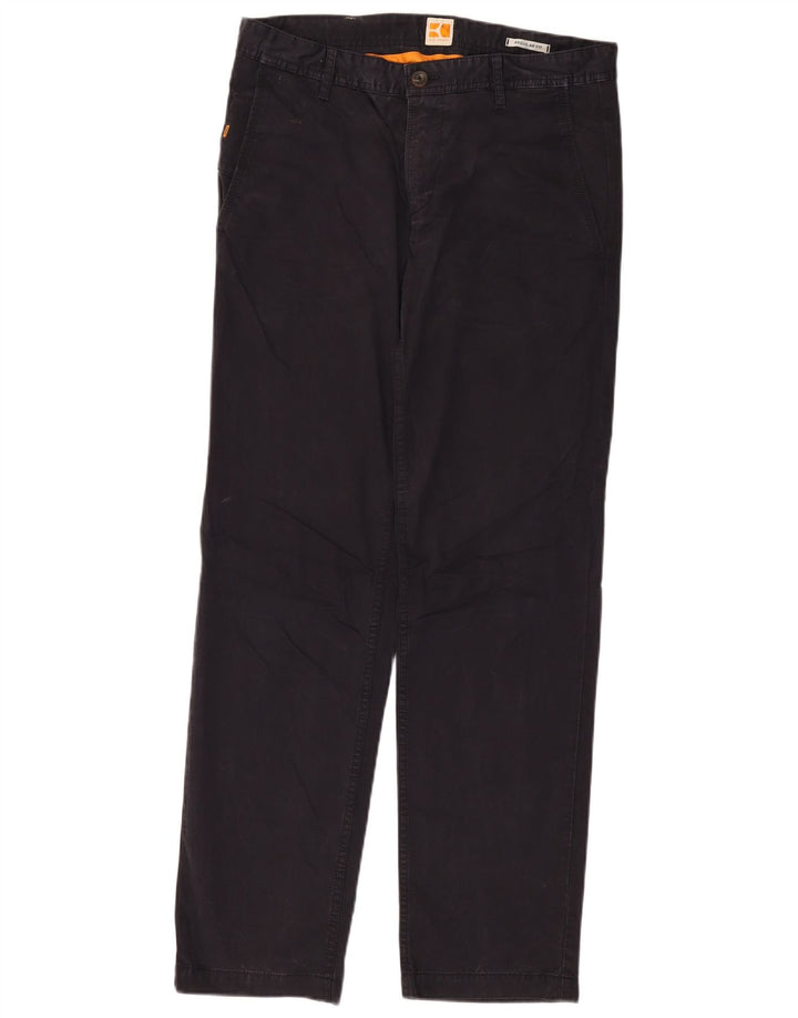 HUGO BOSS Ανδρικό παντελόνι Chino με κανονική εφαρμογή W32 L32 Μπλε βαμβακερό