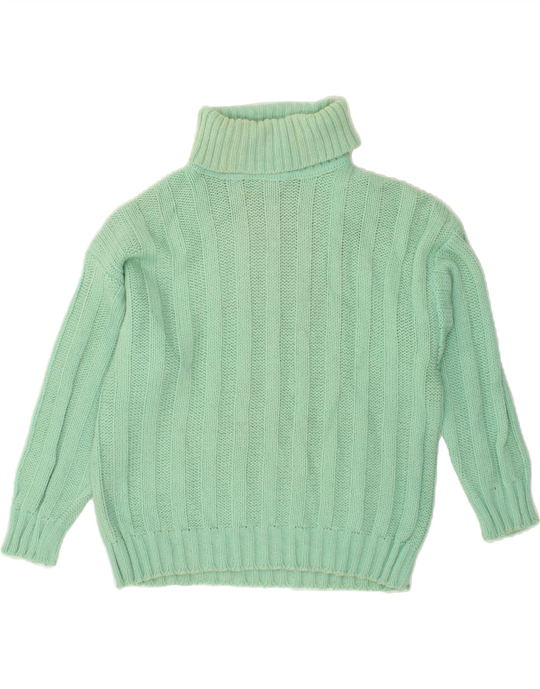 BENETTON Womens Roll Neck Jumper Sweater IT 44 Medium Green Acrylic Vintage Benetton and Second-Hand Benetton from Messina Hembry 