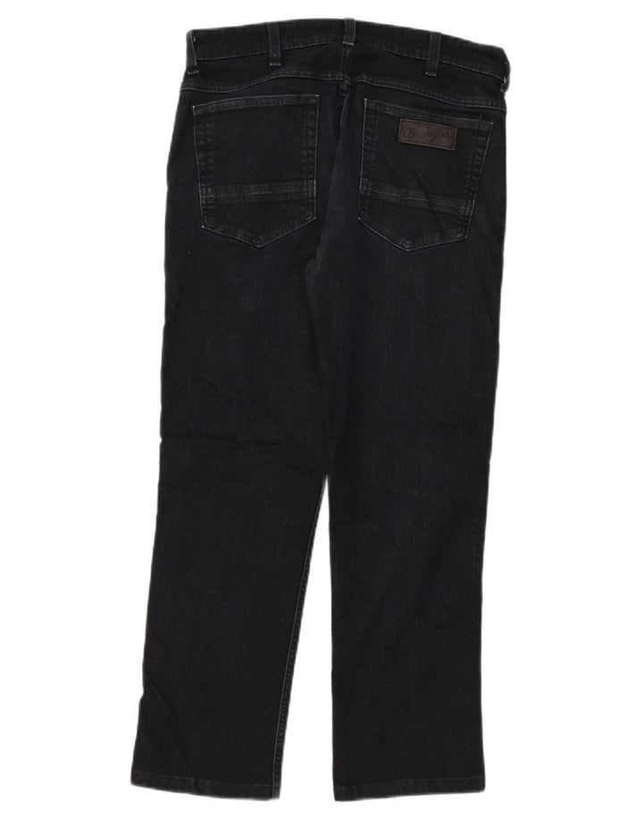 Ανδρικό τζιν Wrangler ίσιο W32 L28 μαύρο βαμβακερό
