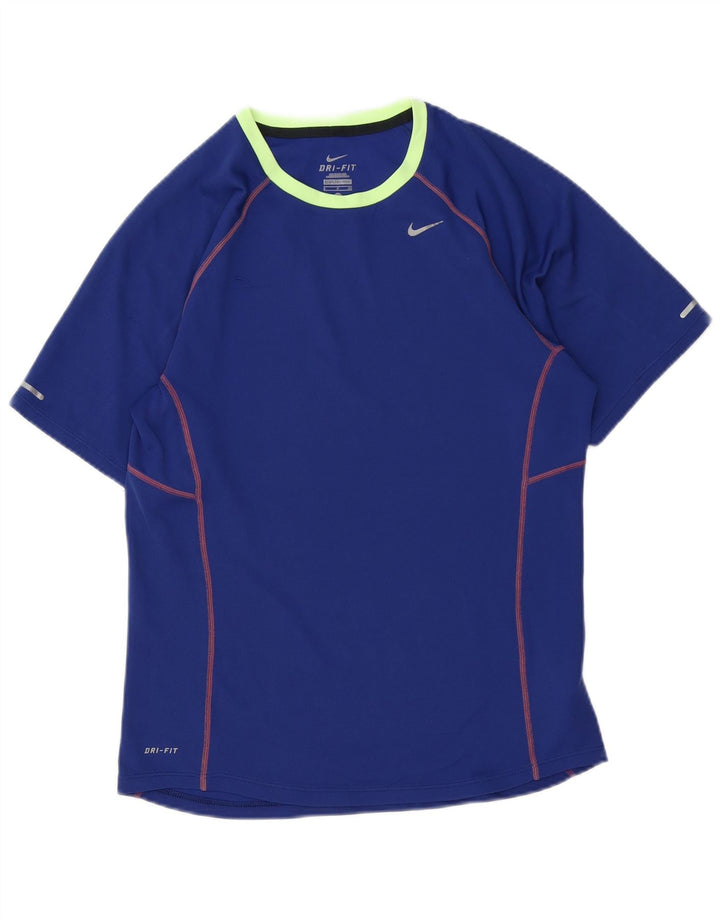 Ανδρικό μπλουζάκι NIKE Dri Fit Μπλουζάκι από μικρό μπλε πολυεστέρα