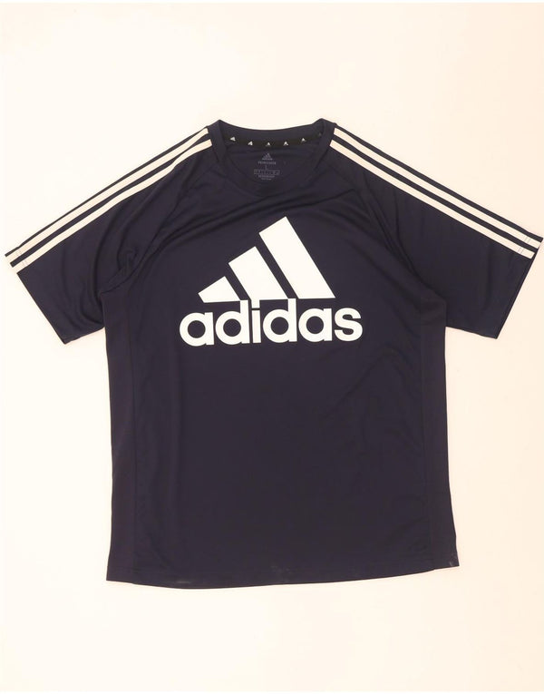 Adidas Ανδρικό T-Shirt Aeroready γραφικό Top Large Navy Blue