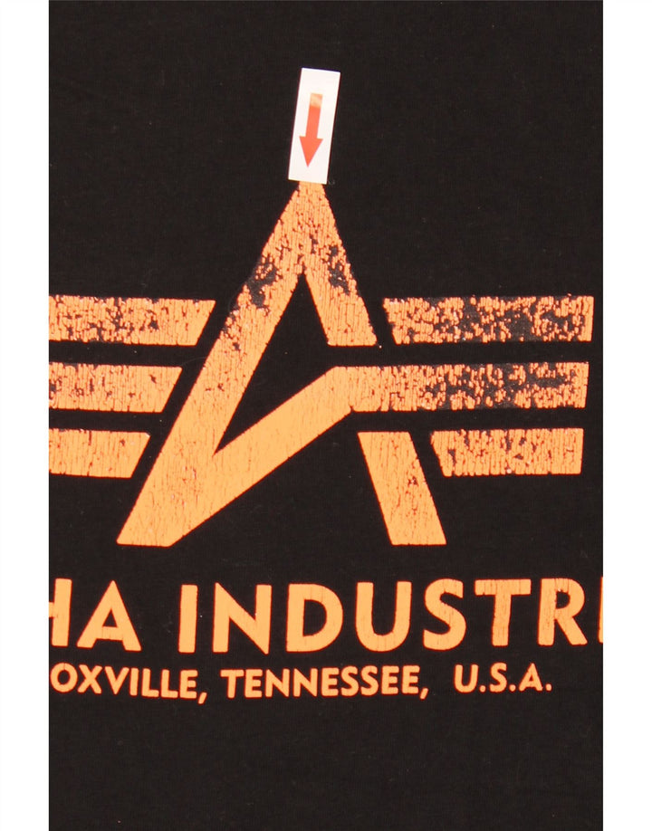 Ανδρικό γραφικό μπλουζάκι Alpha Industries Top Μικρό μαύρο βαμβακερό