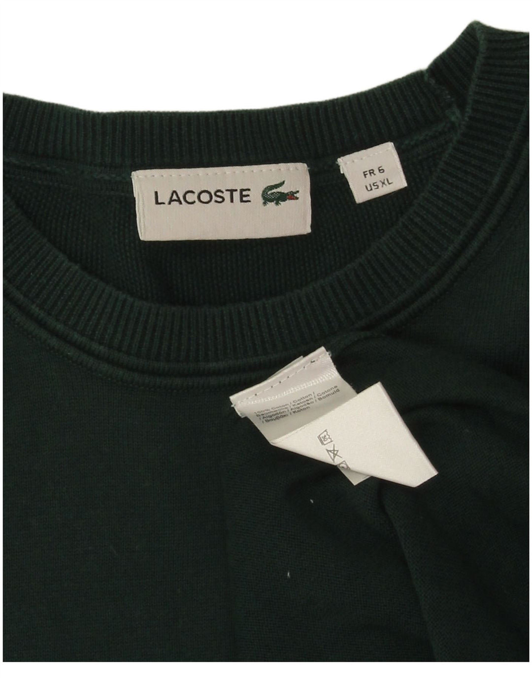 Ανδρικό πουλόβερ Lacoste Crew Neck Jumper Μέγεθος 6 XL Πράσινο βαμβακερό