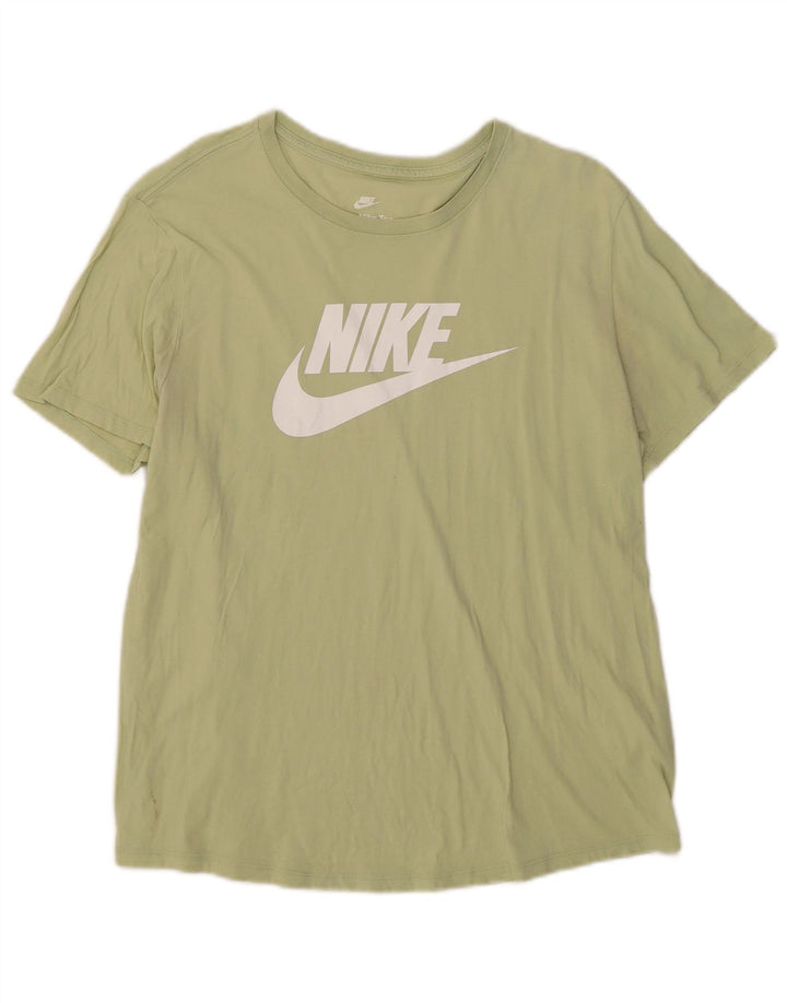 Ανδρικό γραφικό μπλουζάκι Nike, μεγάλο πράσινο βαμβακερό