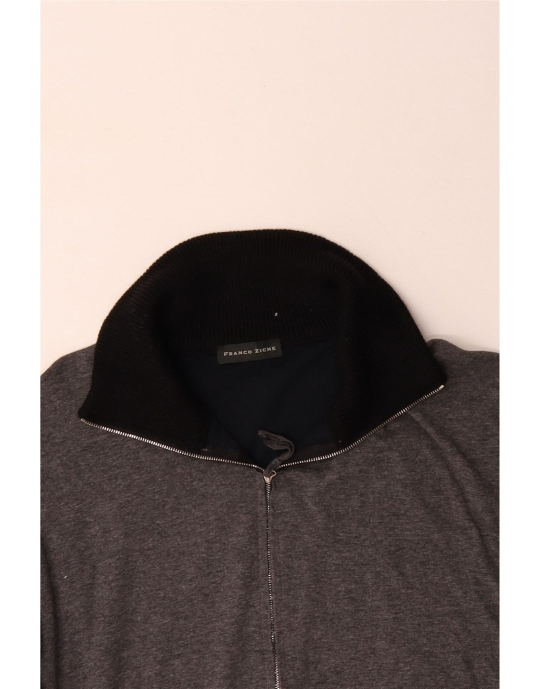 FRANCO ZICHE Ανδρικό φούτερ με φερμουάρ, πουκάμισο με μεγάλο γκρι χρώμα