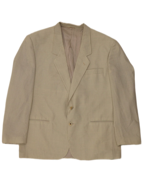 Chelsea Ανδρικό σακάκι σακάκι με 2 κουμπιά IT 54 2XL Beige Gingham Virgin Wool
