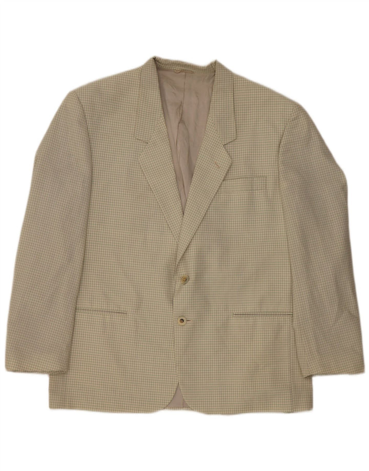 Chelsea Ανδρικό σακάκι σακάκι με 2 κουμπιά IT 54 2XL Beige Gingham Virgin Wool