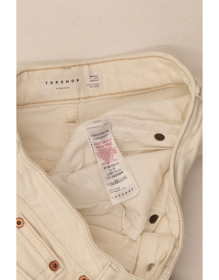 Topshop Γυναικείο τζιν ίσιο W26 L24 Λευκό βαμβακερό