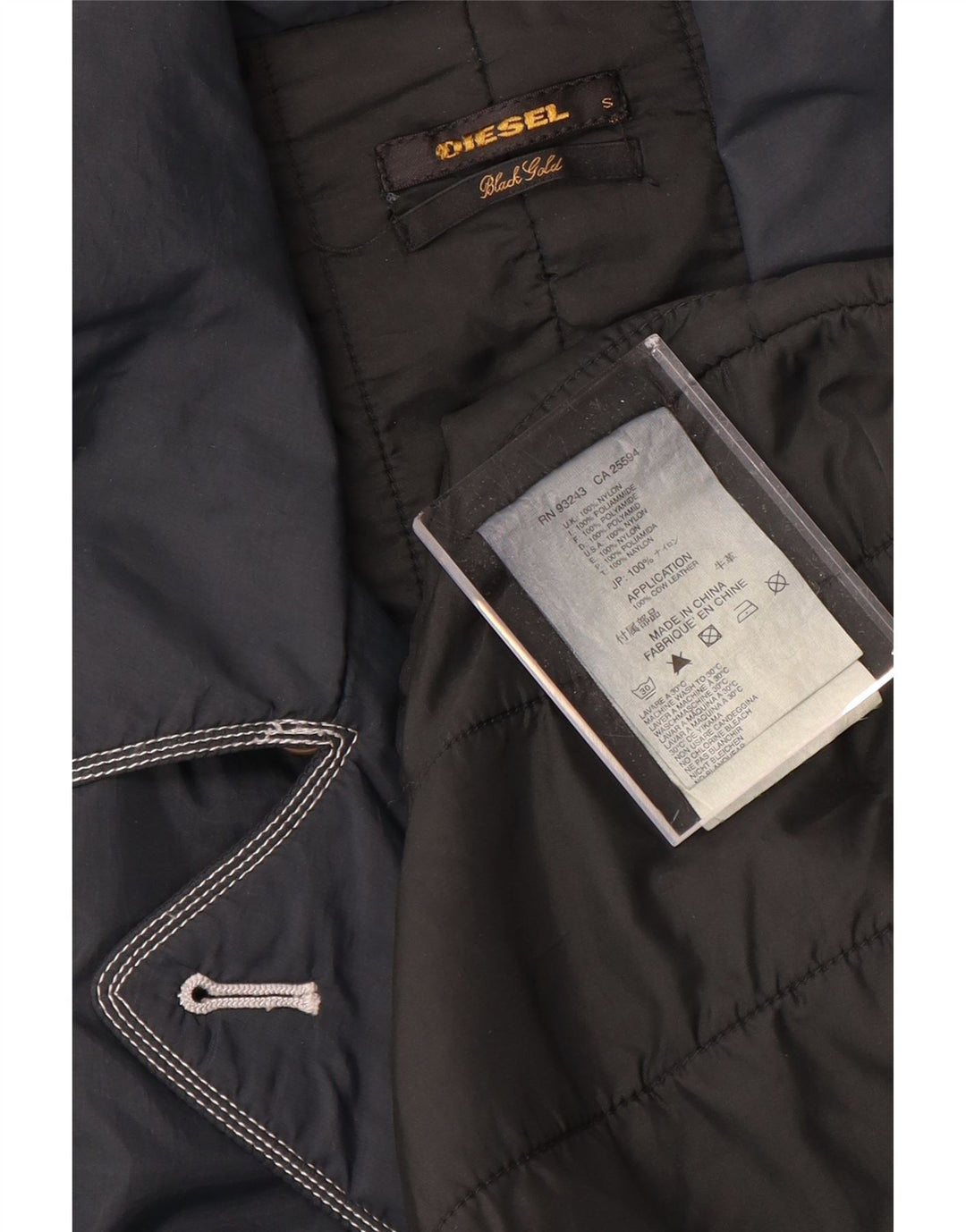 DIESEL Ανδρική καμπαρντίνα με διπλό στήθος UK 36 Small Navy Blue Nylon