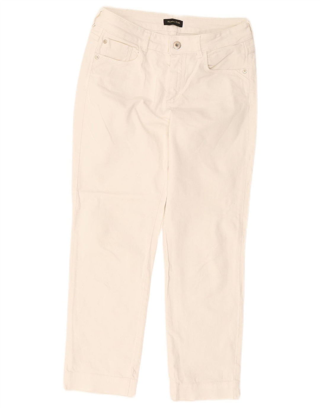 Massimo Dutti Γυναικείο Cropped Jeans EU 38 Small W28 L25 White