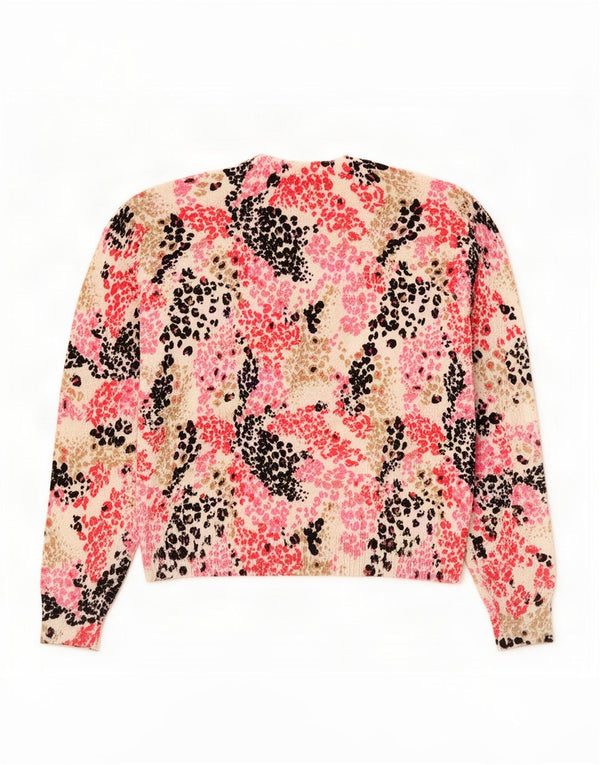 Marks & Spencer Γυναικεία ζακέτα πουλόβερ UK 14 Medium Beige print Animal