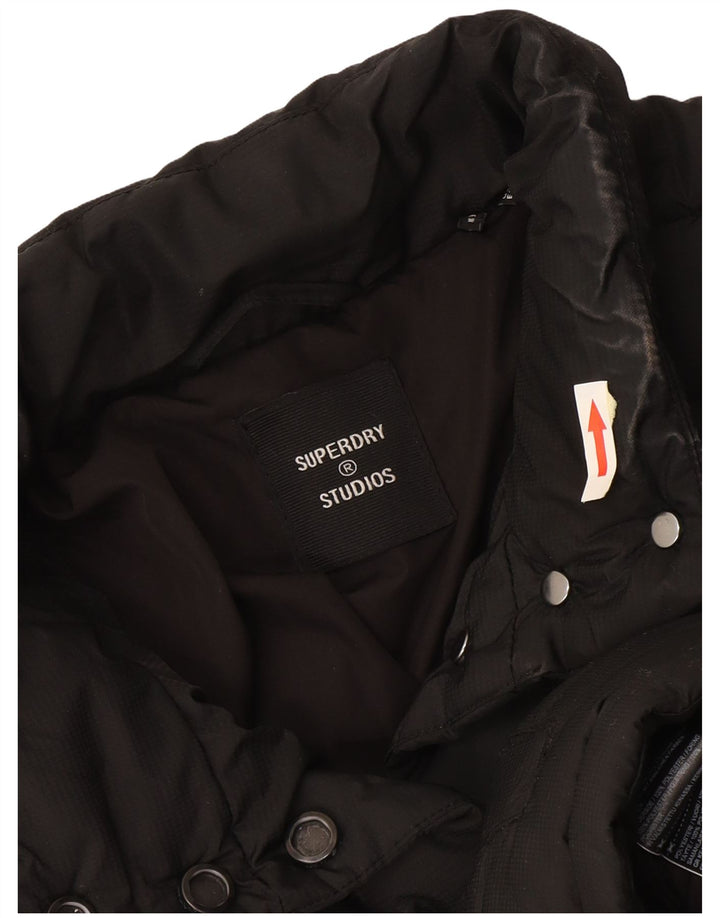 Superdry Γυναικείο Crop Padded Jacket UK 8 Small Black Polyester