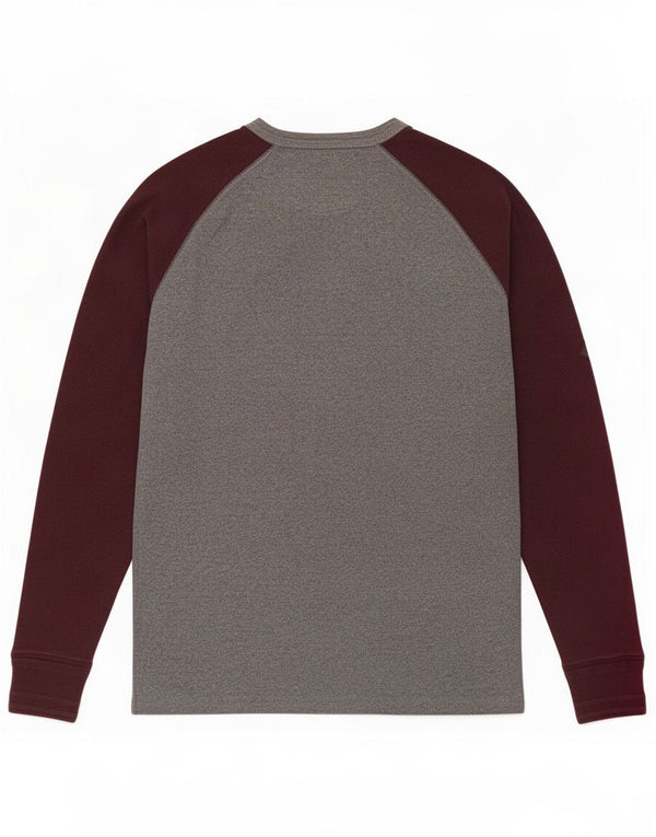 Superdry Ανδρικό μακρυμάνικο μπλουζάκι Large Grey Colorblock Βαμβακερό
