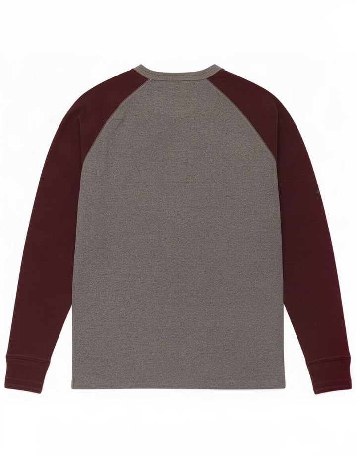 Superdry Ανδρικό μακρυμάνικο μπλουζάκι Large Grey Colorblock Βαμβακερό