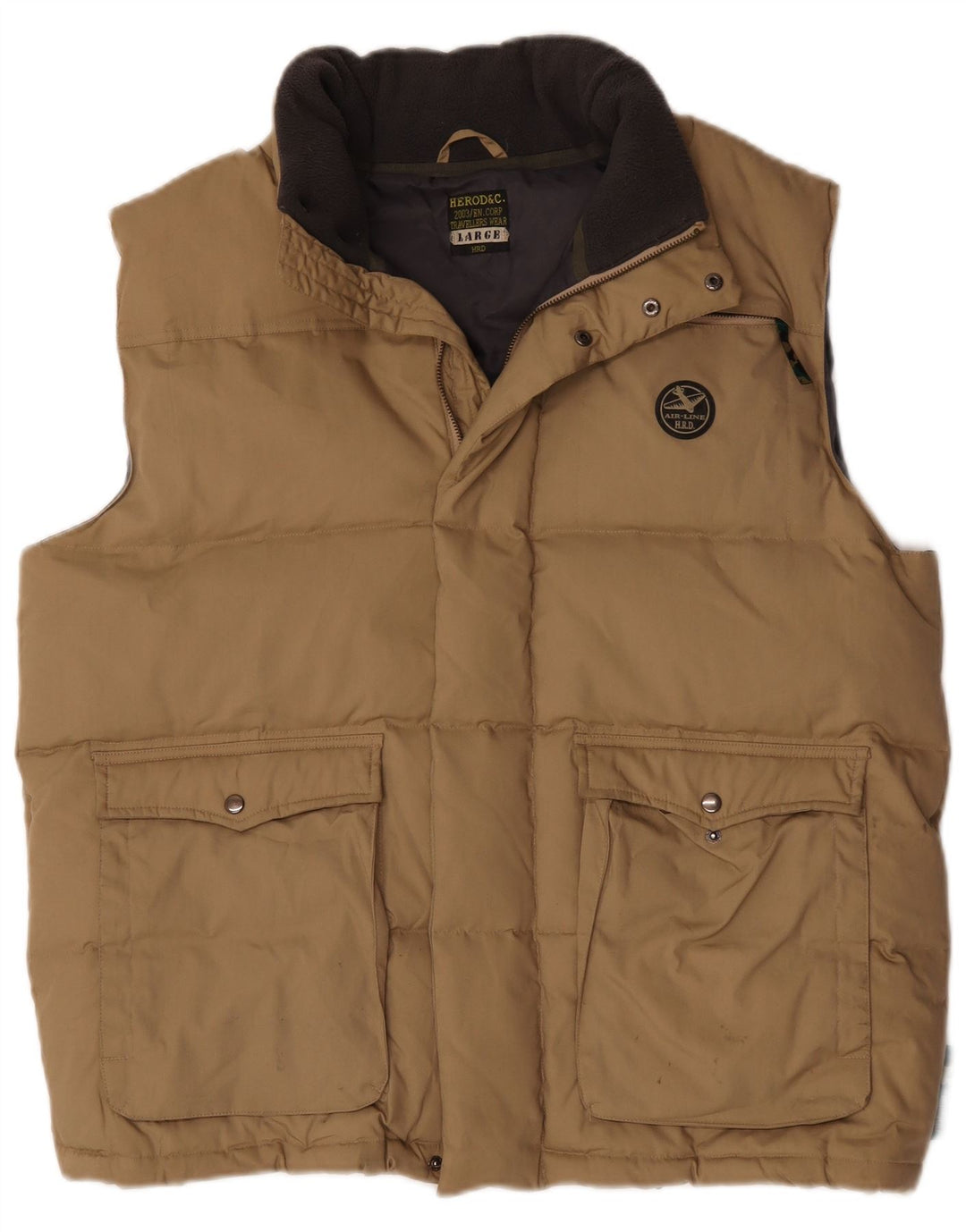 Vintage ανδρικό padded Gilet UK 40 Large Beige Polyester