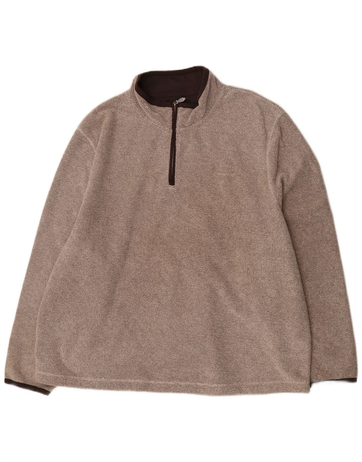 Weird Fish Ανδρικό πουλόβερ με φερμουάρ 5XL καφέ πολυεστέρα