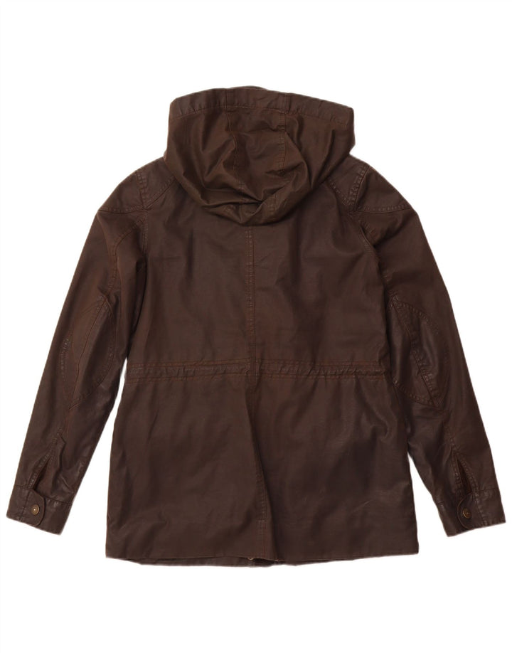 FAT FACE Γυναικείο κερωμένο βαμβακερό μπουφάν με κουκούλα UK 10 Μικρό καφέ βαμβάκι