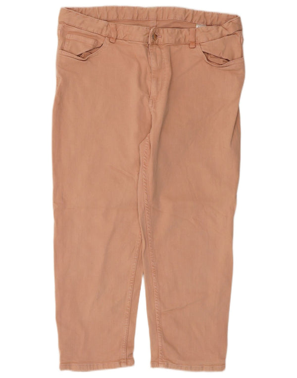Marks & Spencer Womens Capri Trousers UK 16 Large W32 L22 Pink Cotton