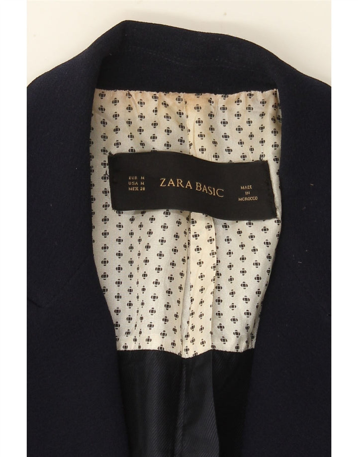 Zara Γυναικείο μπλέιζερ 1 κουμπιού μπουφάν UK 12 Medium Navy Blue