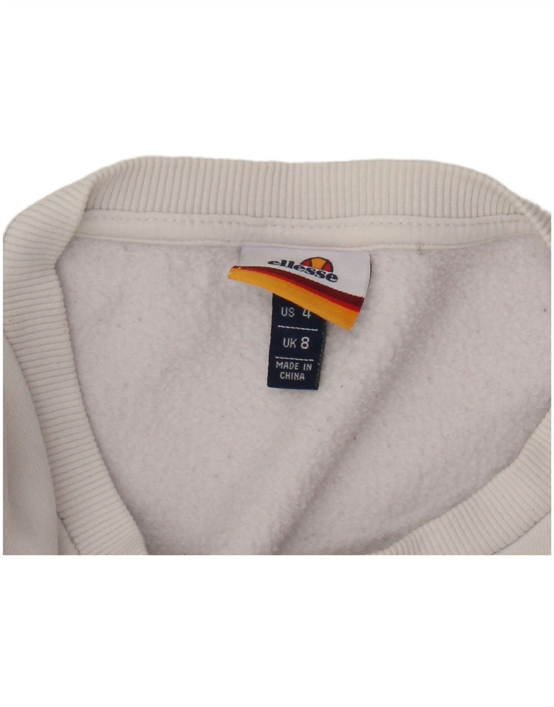 ELLESSE Γυναικείο Φούτερ γραφικό Oversized Jumper UK 8 Small White