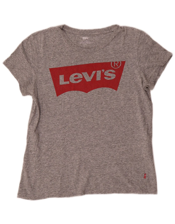Γυναικείο γραφικό μπλουζάκι Levi's Top UK 10 Small Grey Flecked Cotton