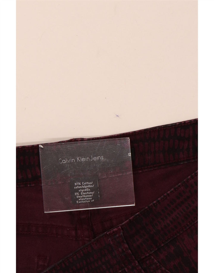 CALVIN KLEIN Γυναικείο Casual Παντελόνι US 12 Μεγάλο W32 L31 Βουργουνδί