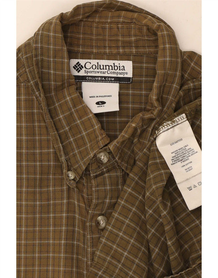 Ανδρικό κοντομάνικο πουκάμισο Columbia, μεγάλο χακί βαμβακερό