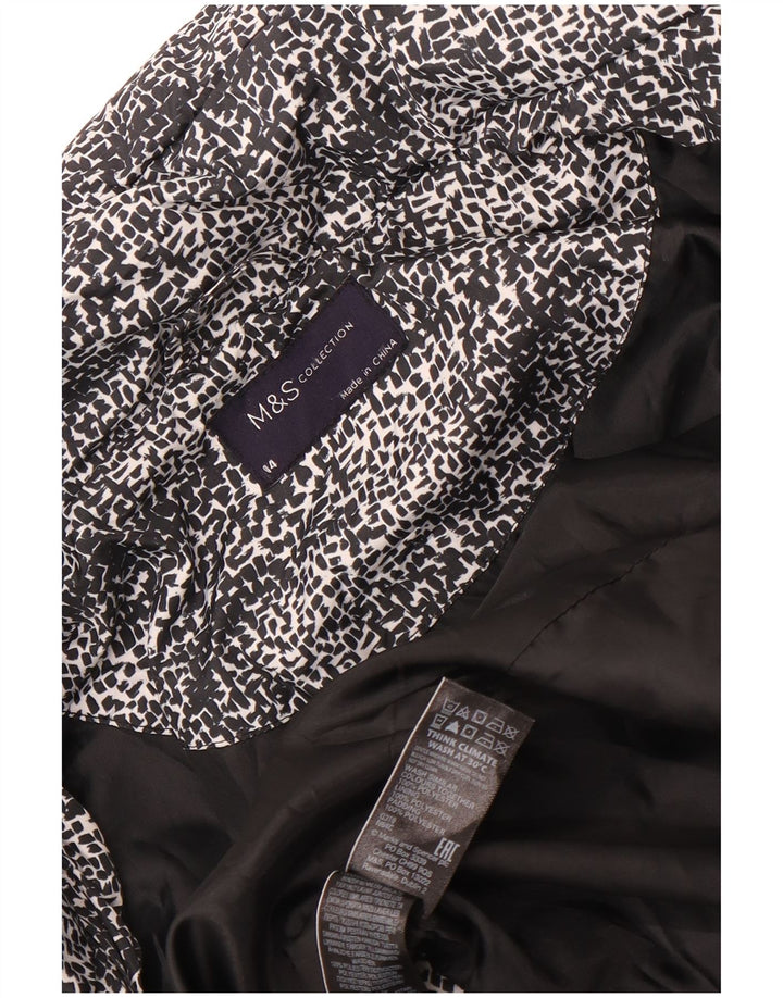 Marks & Spencer Γυναικείο μπουφάν UK 14 Large Black Spotted Polyester
