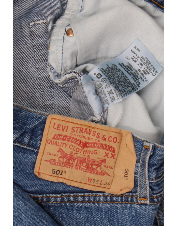 Levi's Mens 501 Capri Jeans W36 L21 Blue Cotton